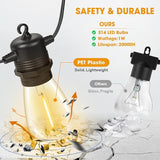 100FT LED Outdoor String Lights, Commercial Grade Patio Lights with 30+2 Shatterproof S14 Edison Vintage Bulb for | Lumora