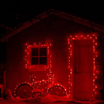 HOME LIGHTING 66ft Valentines Decorative Mini Lights, 200 LED Green Wire Christmas Fairy String Lights Plug in, 8 Lighting Modes, Waterproof for Indoor Outdoor Tree Wedding Party Decoration (Red)