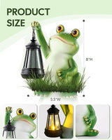 Solar Frog Garden Statue Light, Outdoor Waterproof Decorative Lantern Figurine, Cute Yard Art for Garden Patio Pond | Lumora