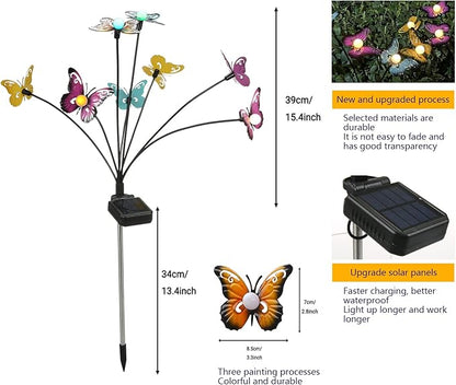 Solar Butterfly Lights Outdoor,2 Pack 8 LED Solar Firefly Lights Waterproof Color Changing Solar Outdoor Lights Butterflies Solar Swaying Lights,Butterfly Decor for Yard Patio Pathway Lawn