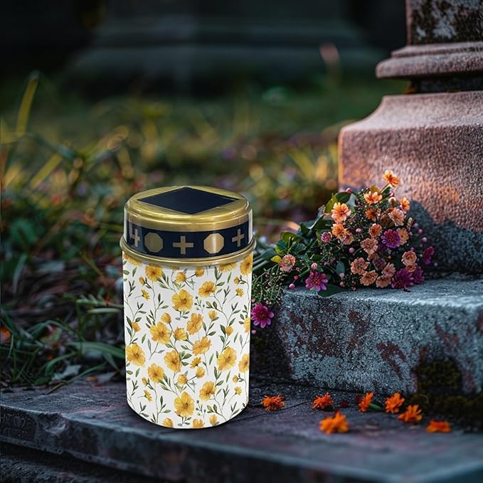 Floral Yellow Solar Pathway Lights,Waterproof Solar Garden Lights Outdoor Solar Walkway Lights Landscape Decoration Lighting for Yard,Walkway,Patio,Driveway