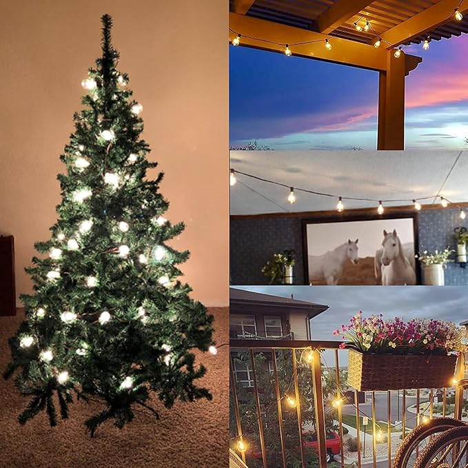 SUNSGNE 10Ft Outdoor Patio String Lights with 10 Clear Edison Bulbs & 10 Pack Edison Replacement Light Bulbs, 7 | Lumora