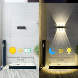 Solar Lights Outdoor Waterproof 3000K Warm Aluminum Up and Down Wall Sconce Dusk to Dawn 2PACK for Outside, Sign | Lumora