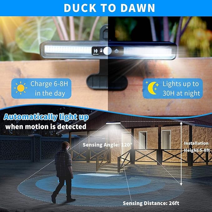 Outdoor Waterproof Clip Solar Light LED Motion Sensor Fence Lights Outdoor Motion Sensor Garden Light, with Waterproof IP65