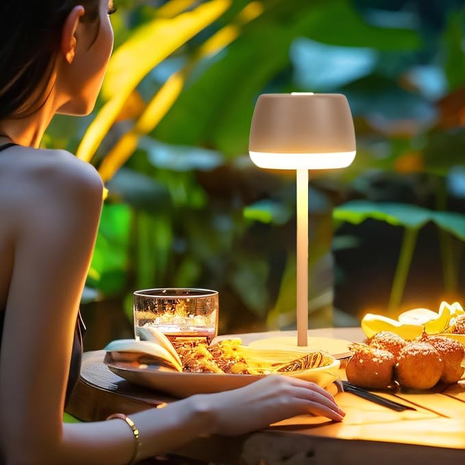 Table Lamp,Shower Table Lamps,Rechargeable Cordless Desk Light with 2200mAh Battery Operated,Indoor/Outdoor Waterproof Portable Lights,Wireless,for Patio Restaurant Home Dinner Cafe Bathroom