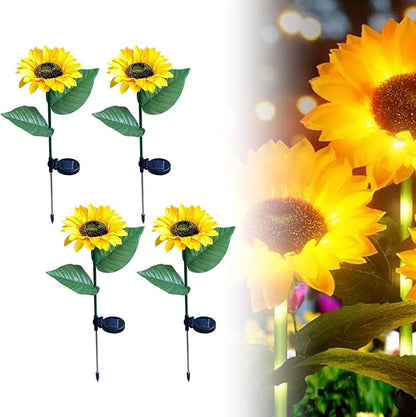 Sunflowers Solar Pathway Lights, Outdoor Lighting Landscaping Solar Garden Lights, for Landscape, Patio, Pathway Decor