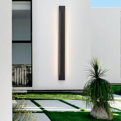 50 Inch Long Outdoor Waterproof Modern LED Wall Sconces, Indoor Black Wall Mount Fixtures,3000K Warm Light Rectangular Wall Light for Front Door, Stairway, Living Room,Porch Light