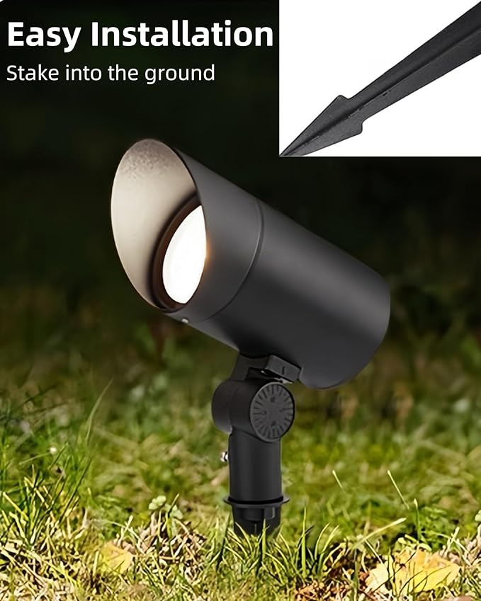 30W Spot Lights Outdoor, 5500k Dusk to Dawn Flag Pole Light, IP65 Waterproof Landscape Lighting with Light Sensor, Ultra-Bright Auto On/Off Outdoor LED Spot Lights for Yard Garden