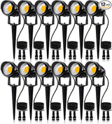 SUNVIE 12W Low Voltage LED Landscape Lights with Connectors, Outdoor 12V Super Warm White (900LM) Waterproof Garden | Lumora