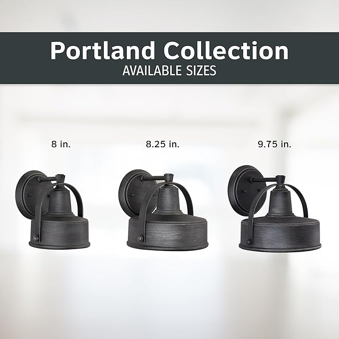Designers Fountain Portland Outdoor Light Fixture, 8 Inch Exterior Wall Lantern Sconce for Front Door, Patio and | Lumora