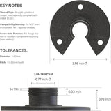 VENUS MANUFACTURING 4pcs Metal Mounting Bracket Landscape Lighting, 3/4 -14NPSM (0.77” Thread Diameters) Tree & | Lumora