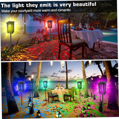 Happyyami Solar Garden Lights Outdoor LED Ground Lamp Lawn Pathway Lighting for Patio Easy Installation No Wiring Weather Resistant Decorative Landscape Illumination