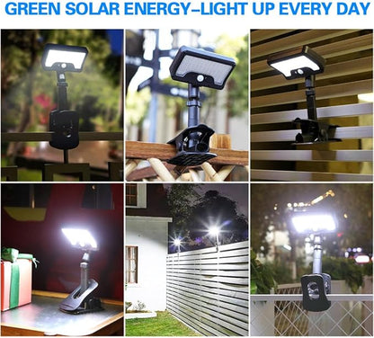 OTSOFDWL Solar Light for Outdoor Stairs - Waterproof Clip & Stand Light, 92 LEDs(600LM) Motion Sensor, Deck Fence Camping Lighting(1Pack)