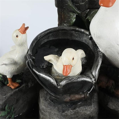 Solar Outdoor Lights, Duck Family Garden Lights, Resin Decorative Light for Yard, Pathways, Solar Spot Light Outdoor, Security Lights, Garden Statues, Cute Stuff