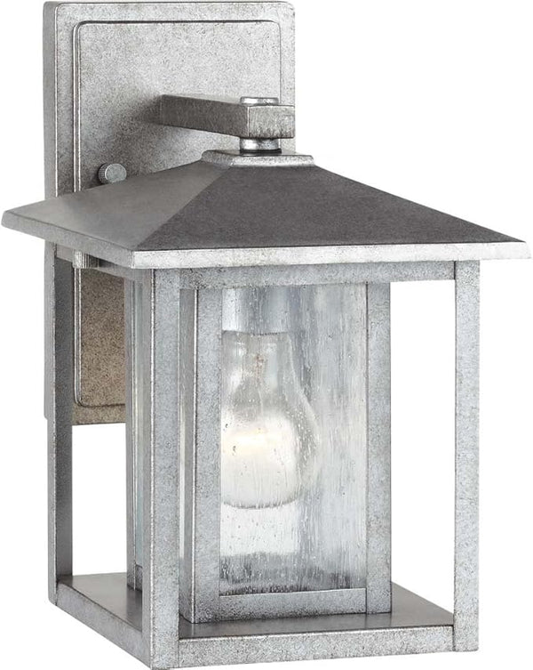 Generation Lighting 88025-57 Hunnington One - Light Outdoor Wall Lantern Outside Fixture, Weathered Pewter | Lumora