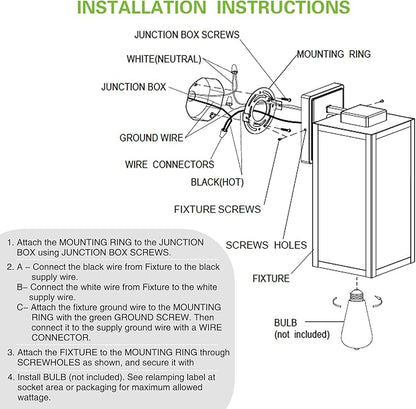 hykolity Outdoor Wall Lantern, Waterproof Exterior Wall Sconce Light Fixture, Anti-Rust Wall Mount Light with Clear Glass Shade, Matte Black Lamp with E26 Socket for Porch, Front Door 2 Pack