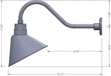 12in. Architectural Bronze Angle Shade Gooseneck Sign Light Fixture with 22in. Long Extension Arm - Wall Sconce | Lumora