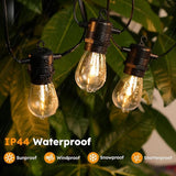 S14 Outdoor String Lights 50FT, Waterproof Patio Lights with 15 Shatterproof Bulbs for Bistro, Backyard, Porch | Lumora
