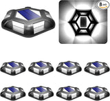 Solar Dock Lights Driveway Deck Lights - 8 Packs Waterproof 1200mAh Outdoor LED Aluminum Dock Lighting Warning Step | Lumora