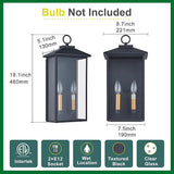 18 Inch Wall Light in Clear Glass and Textured Black and Golden Candle Cap Sleeve,Outdoor Lighting Wall | Lumora