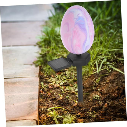 Kisangel Easter Solar Garden Stake Lights Led Egg Shape Outdoor Decorative Solar-Powered Pathway Lighting