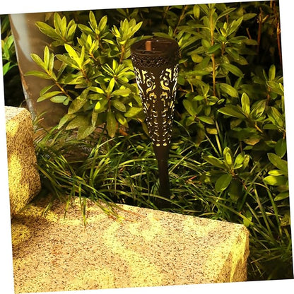 Milisten 4 Pieces Warm Light Solar Pathway Lights Outdoor LED Garden Lawn Waterproof Decorative Solar Powered for Patio and Yard
