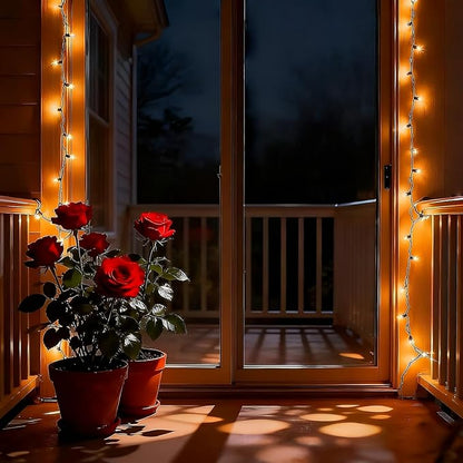 LUCKY SHINE 150 LED Warm White Christmas Lights, Commercial Grade Decorative Lighting String Brown Wire 50 FT, for Indoor Outdoor Party, Garden, Patio
