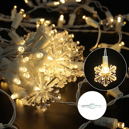 Icicle Lights for Outside 180 LED 26.5ft 30 Drops Icicle Christmas Lights Outdoor Snowflake with 8 Mode Function Curtain String Lights Indoor for Patio Garden Bedroom (no Remote, 1)