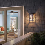 Kichler Beacon Square 17.5" 1 Light Outdoor Wall Light with Clear Hammered Glass in White | Lumora