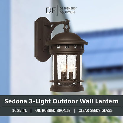 Designers Fountain 2381-ORB Sedona 9" Wall Lantern, Oil-Rubbed Bronze