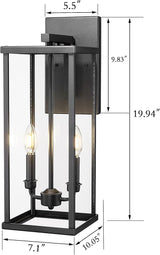 Bestshared Outdoor Wall Light, 20" Modern Exterior Wall Sconce with Clear Glass, Weather Resistant Outside Lights | Lumora
