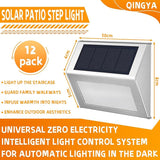12 Pack Solar Step Lights for Outside Solar Stair Lights Waterproof IP 65 Led Outdoor Deck Lights,Cool White Lights | Lumora