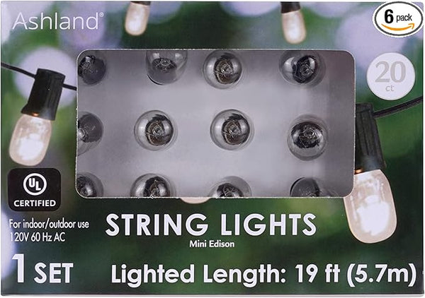 Ashland 20ct. Clear Mini Edison String Lights, 6 Pack | Lumora