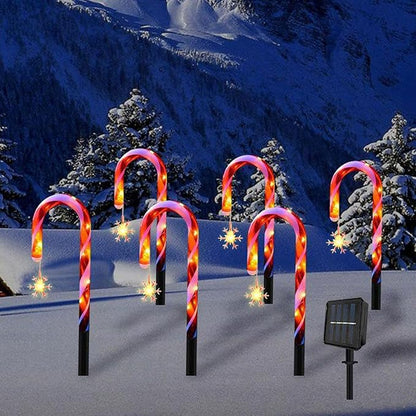 Solar Garden Lights Outdoor Decor, Candy Cane Outdoor Landscape Lights 15in, 8 Pack LED Lighted Christmas Path Lights String End-to-End Plug in Waterproof Outside Candy Xmas Decorations