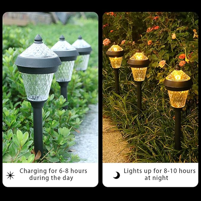 Solar Lights Outdoor 4 Pack Solar Pathway Lights Outdoor Waterproof LED Landscape Lights Solar Powered Outdoor Lights Solar Garden Lights for Pathway Walkway Yard