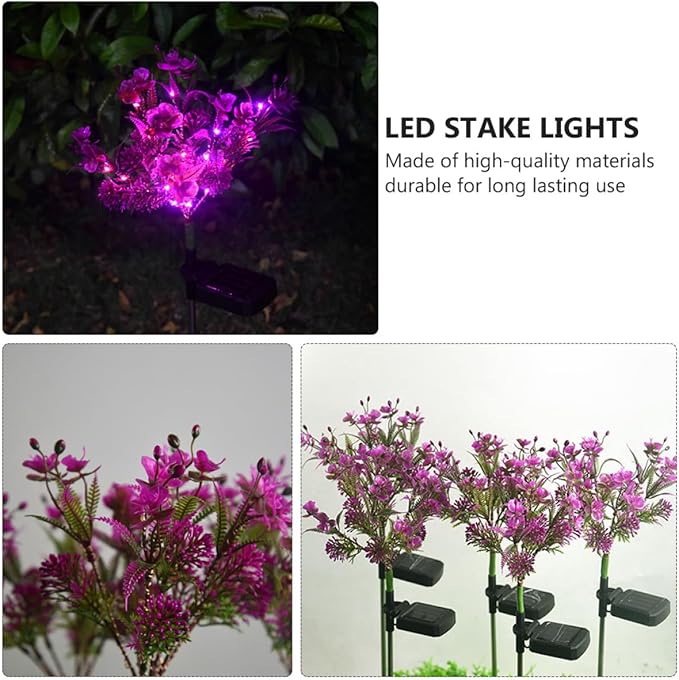 Gadpiparty Solar Garden Path Lights 2pcs, Waterproof LED Butterfly Orchid Lawn Stakes, Stylish Outdoor Decorative Landscape Lighting for Patio and Yard