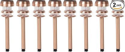 Pure Garden Outdoor Solar Lights - 8-Pack Stainless-Steel LED Lights for Gardens, Pathways, and Patios - Weather-Resistant Stake Lights (Copper)