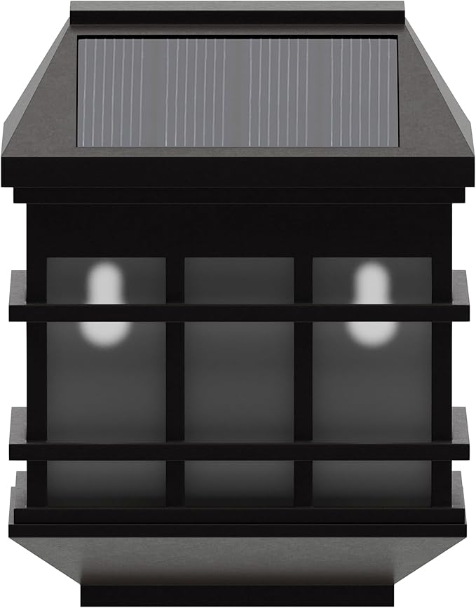 Flash Furniture Holder 6 Pack Wall Mount LED Solar Lights - Weather Resistant Brown Decorative Solar Powered Lights for Decking and Fencing
