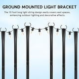 Operitacx 6 Pack Adjustable Outdoor String Light Poles with Heavy Duty Metal Stakes for Patio Garden Lawn Backyard | Lumora