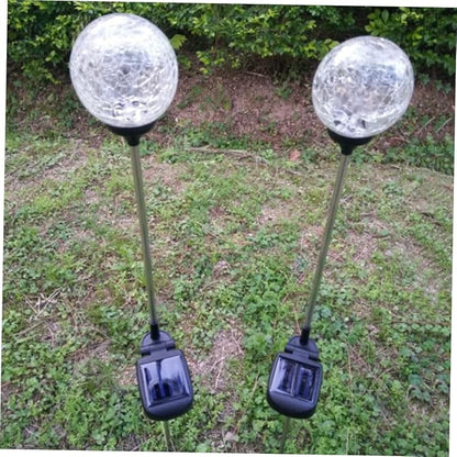 jojofuny 4pcs Elegant Solar Pathway Lights Led Lawn Light Ground Plug Landscape Garden Decor