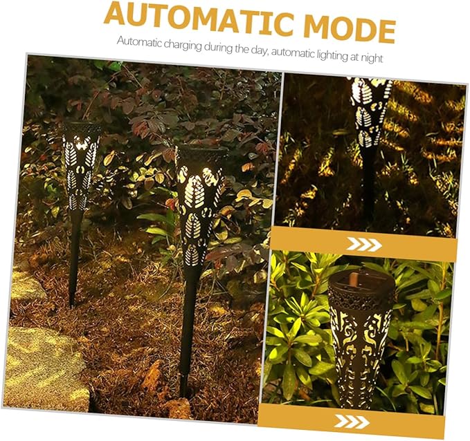 4pcs Outdoor Solar Pathway Lights LED Warm White Solar Powered Lawn Garden Yard Patio Decorative Waterproof Landscape Projection Lights