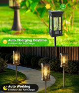 10 Pack Solar Pathway Lights Outdoor, Taller Bright Solar Path Lights Waterproof, Auto On/Off Solar Powered Garden | Lumora