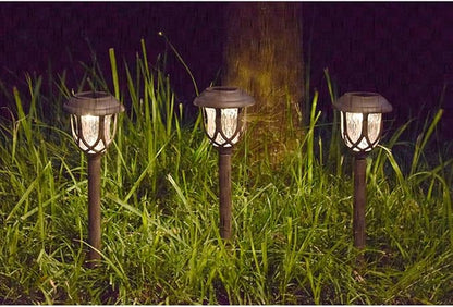 NUOBESTY Garden Solar Light Outdoor Warm LED Lawn Ground Plug Light Solar Pathway Lamp for Yard and Patio Landscape Lighting