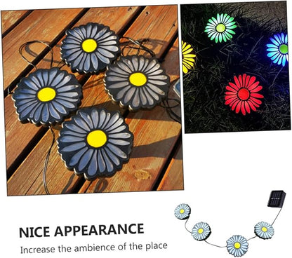 PRETYZOOM Eco-Friendly Led Solar Lawn Lamp Chrysanthemum Garden Decor No Tools Required for Pathway Patio