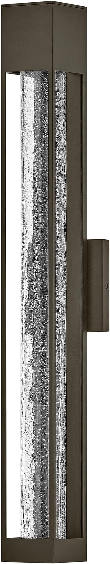 Hinkley Vapor Large Wall Mount Lantern - Modern, 1-Light, Aluminum, Crackle Glass, Bulb Included - Bronze Finish | Lumora