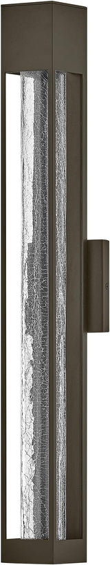 Hinkley Vapor Large Wall Mount Lantern - Modern, 1-Light, Aluminum, Crackle Glass, Bulb Included - Bronze Finish | Lumora