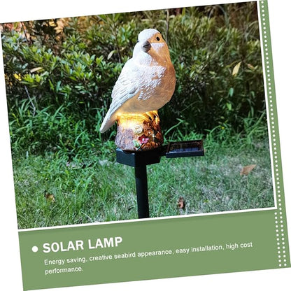VICASKY 1pc Solar Seagull Decorative Light Garden Pathway Lamp Outdoor Seabird Design Led Lawn Light