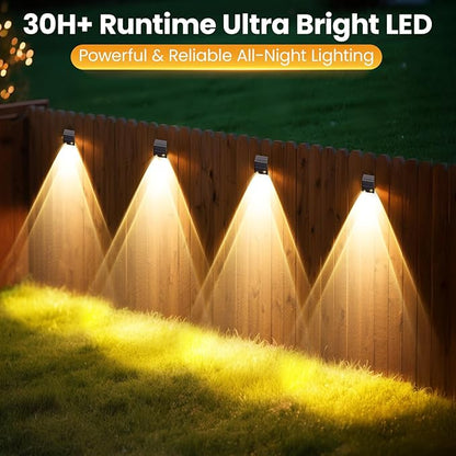 artcool Solar Fence Lights Outdoor with Dual Panels – Fence Light Solar Powered Weatherproof LED Solar Lights Outdoor for Yard,Patio,Wall,Steps-Stable Charging for All Seasons(8 Pack)