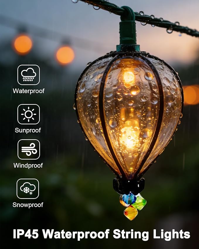 11FT Multicolor String Lights with 10 Bulbs, Colored Backyard Patio Indoor/Outdoor UL Listed String Lights, Hanging | Lumora