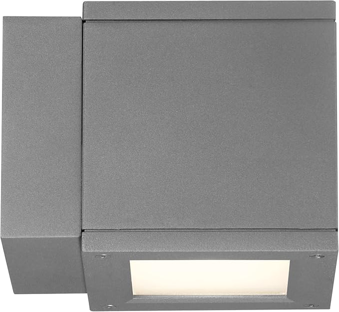 WAC Lighting WS-W2504-AL Rubix LED Outdoor Wall Light Fixture, Dark Sky Friendly Single Light, 3000K, Brushed Aluminum